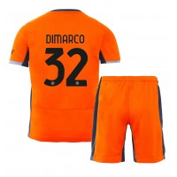 Camisa de Futebol Inter Milan Federico Dimarco #32 Equipamento Alternativo Infantil 2023-24 Manga Curta (+ Calças curtas)